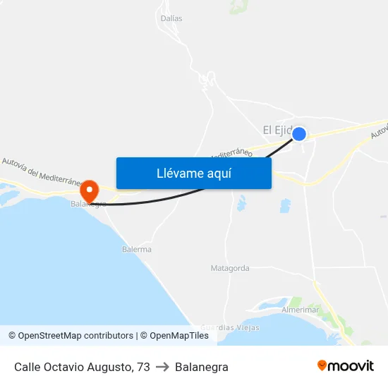Calle Octavio Augusto, 73 to Balanegra map