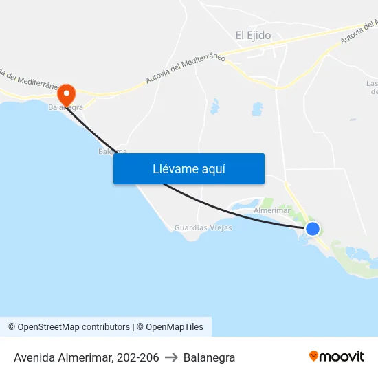 Avenida Almerimar, 202-206 to Balanegra map