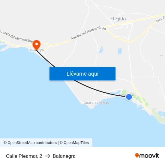 Calle Pleamar, 2 to Balanegra map