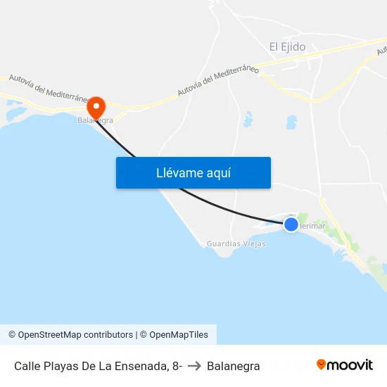 Calle Playas De La Ensenada, 8- to Balanegra map