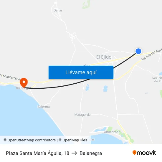 Plaza Santa María Águila, 18 to Balanegra map