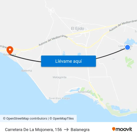 Carretera De La Mojonera, 156 to Balanegra map