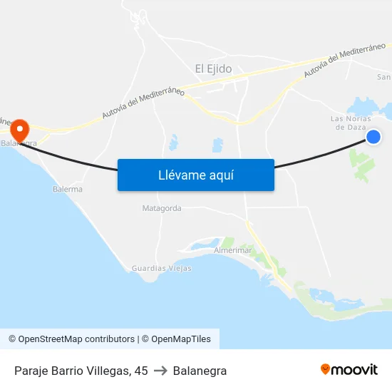 Paraje Barrio Villegas, 45 to Balanegra map