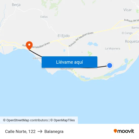 Calle Norte, 122 to Balanegra map