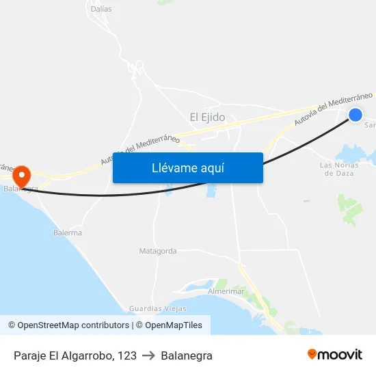 Paraje El Algarrobo, 123 to Balanegra map