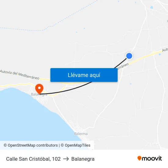 Calle San Cristóbal, 102 to Balanegra map