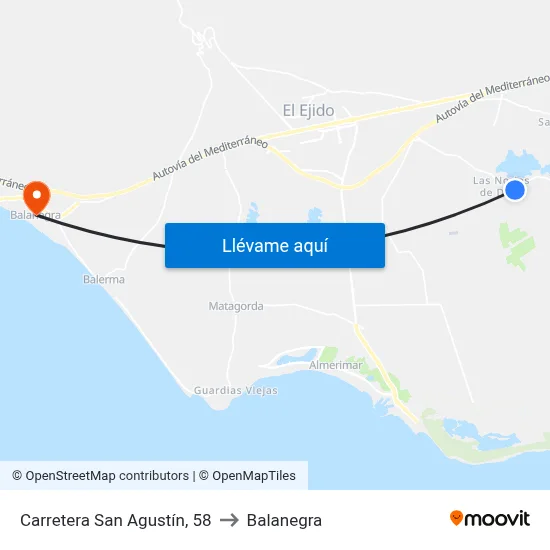 Carretera San Agustín, 58 to Balanegra map