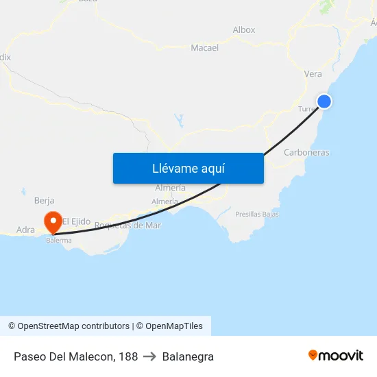 Paseo Del Malecon, 188 to Balanegra map
