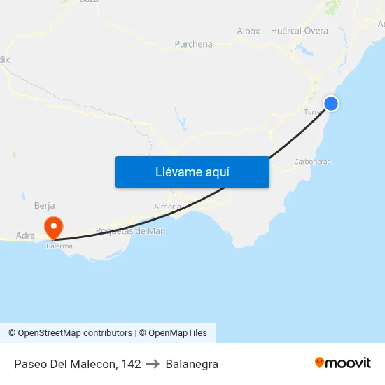 Paseo Del Malecon, 142 to Balanegra map