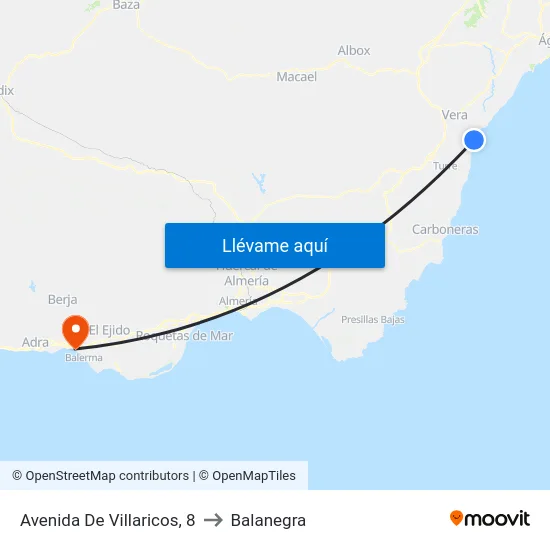 Avenida De Villaricos, 8 to Balanegra map