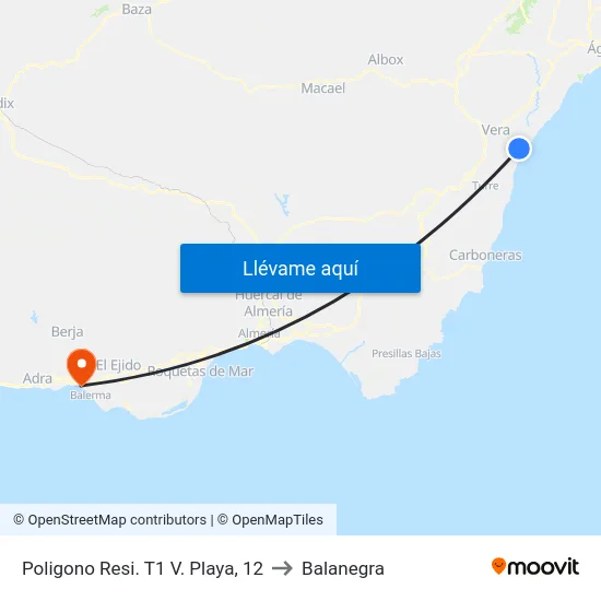 Poligono Resi. T1 V. Playa, 12 to Balanegra map