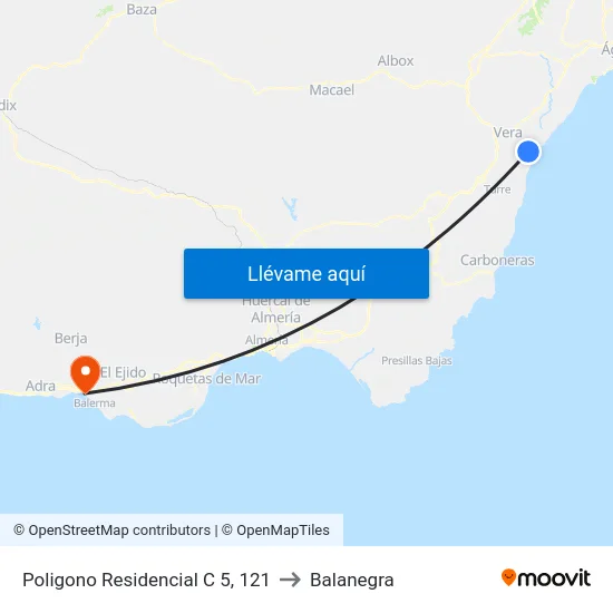 Poligono Residencial C 5, 121 to Balanegra map