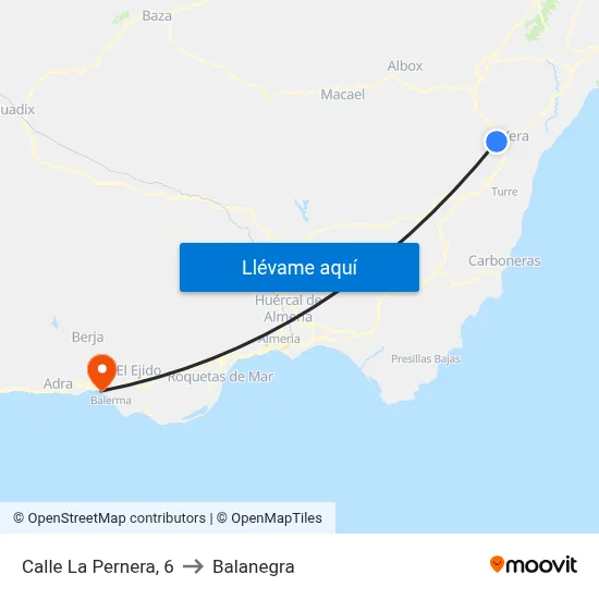 Calle La Pernera, 6 to Balanegra map