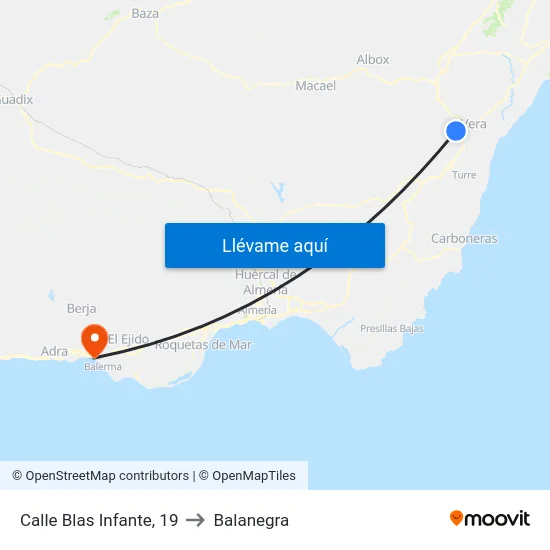 Calle Blas Infante, 19 to Balanegra map