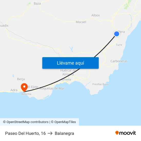 Paseo Del Huerto, 16 to Balanegra map