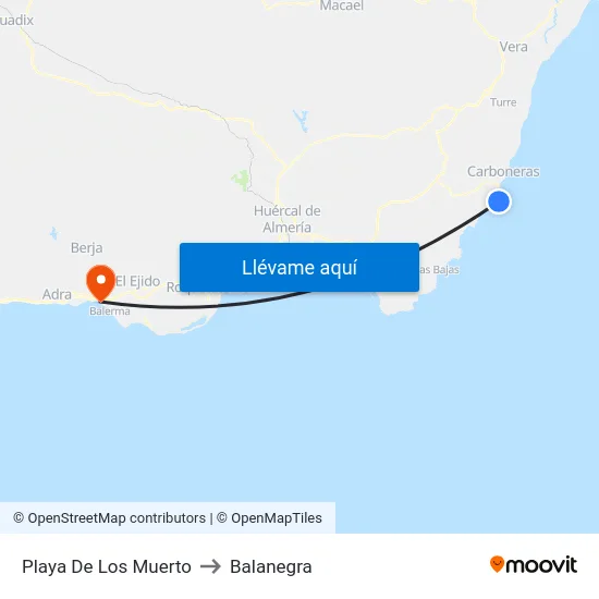Playa De Los Muerto to Balanegra map