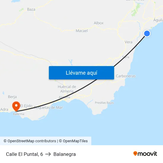 Calle El Puntal, 6 to Balanegra map