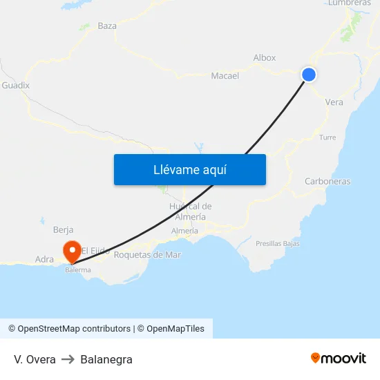 V. Overa to Balanegra map