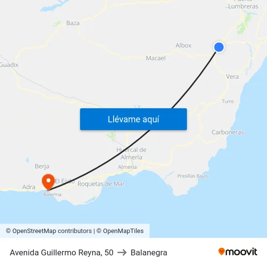 Avenida Guillermo Reyna, 50 to Balanegra map