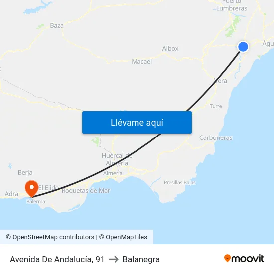 Avenida De Andalucía, 91 to Balanegra map