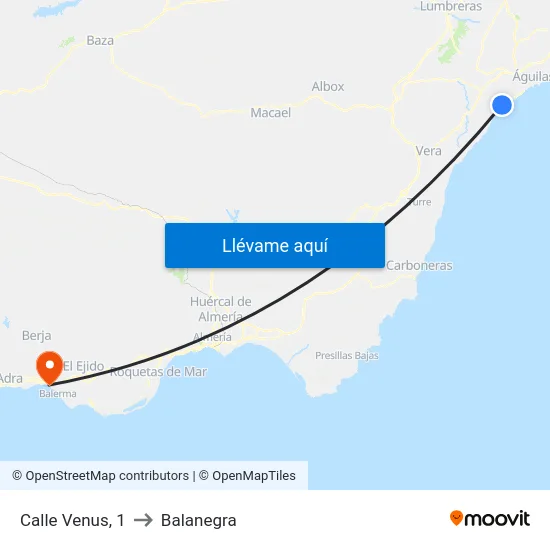 Calle Venus, 1 to Balanegra map