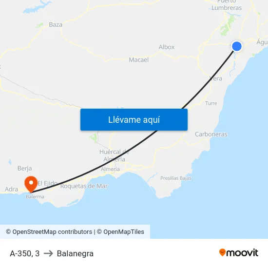 A-350, 3 to Balanegra map