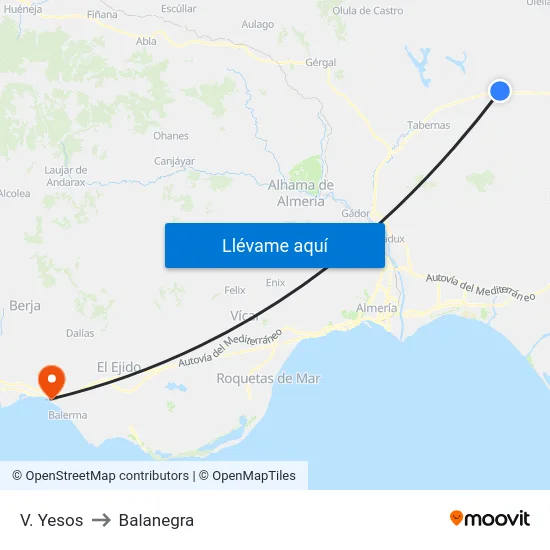 V. Yesos to Balanegra map