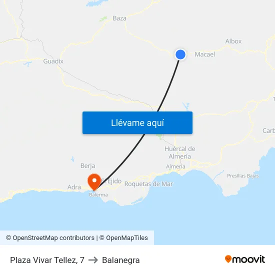 Plaza Vivar Tellez, 7 to Balanegra map