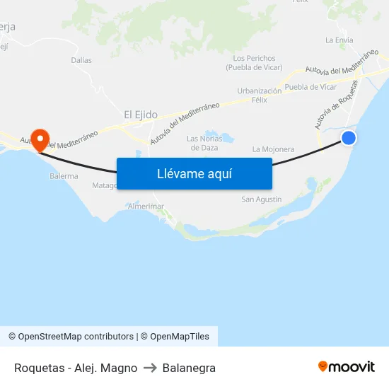 Roquetas - Alej. Magno to Balanegra map