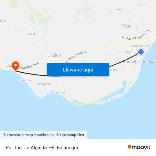 Pol. Ind. La Algaida to Balanegra map