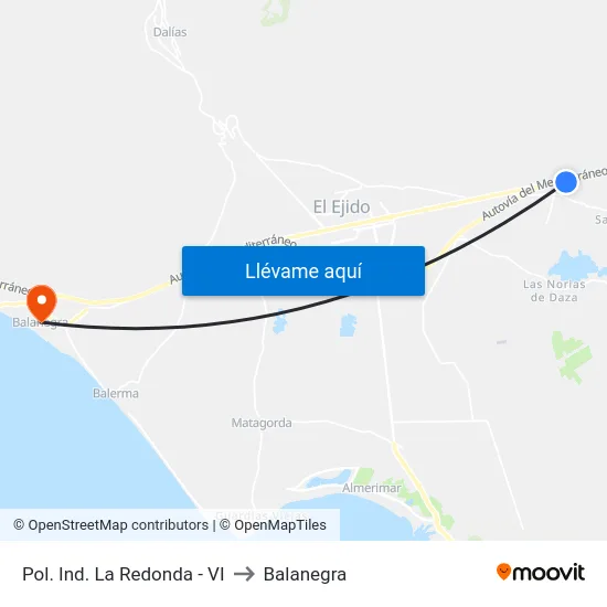 Pol. Ind. La Redonda - VI to Balanegra map