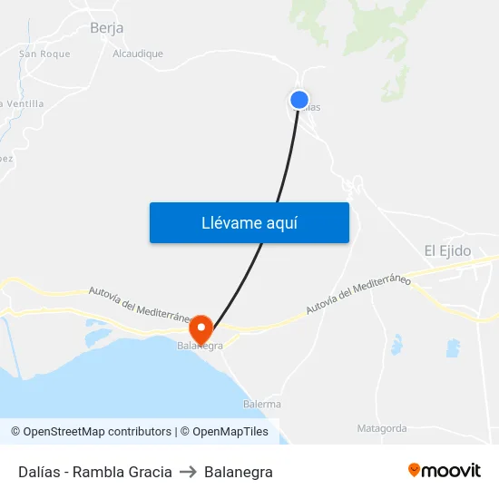 Dalías - Rambla Gracia to Balanegra map