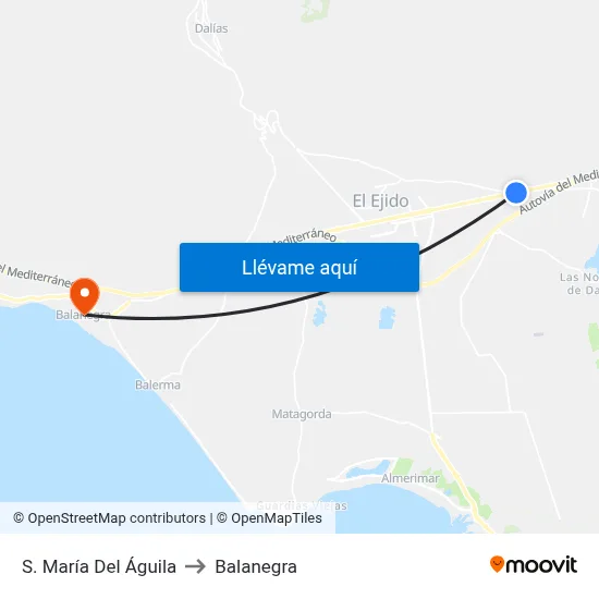 S. María Del Águila to Balanegra map