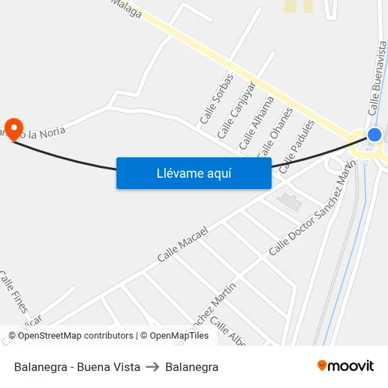 Balanegra - Buena Vista to Balanegra map