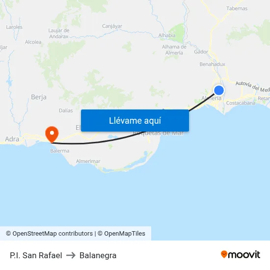 P.I. San Rafael to Balanegra map