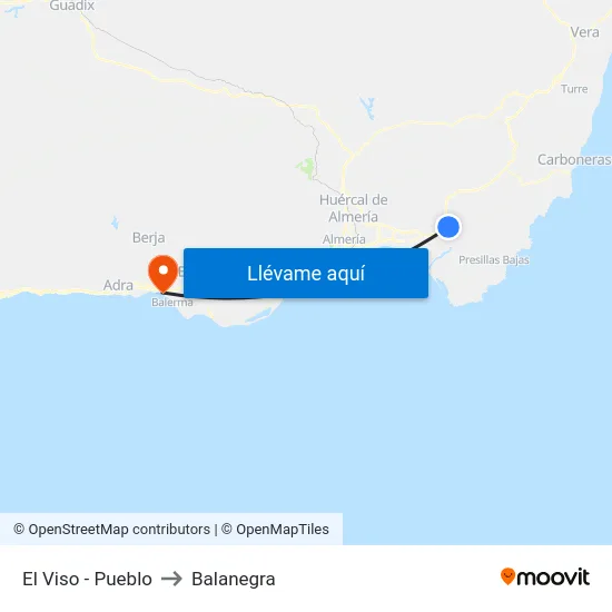 El Viso - Pueblo to Balanegra map