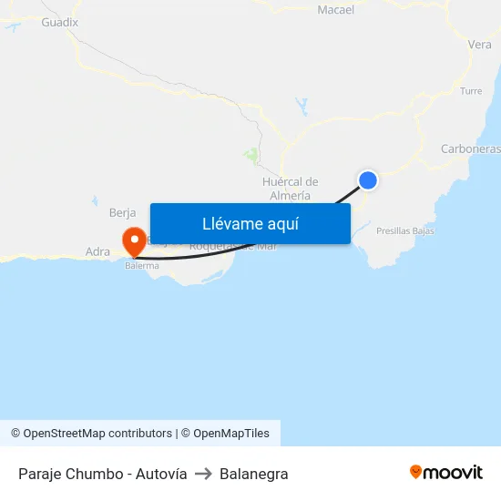 Paraje Chumbo - Autovía to Balanegra map
