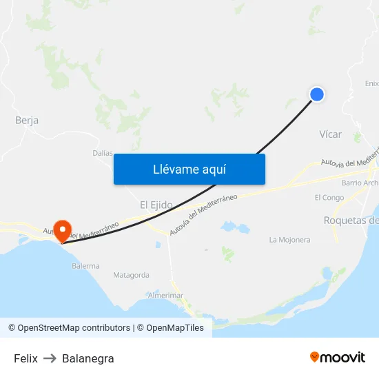 Felix to Balanegra map