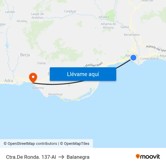 Ctra.De Ronda. 137-Al to Balanegra map