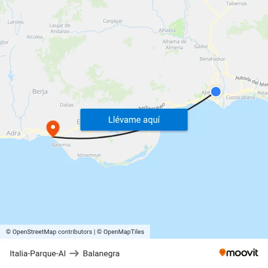 Italia-Parque-Al to Balanegra map