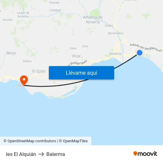 Ies El Alquián to Balerma map