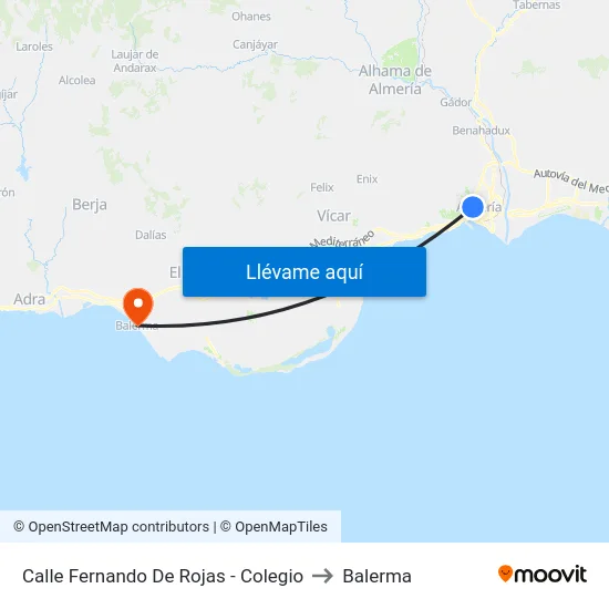 Calle Fernando De Rojas - Colegio to Balerma map