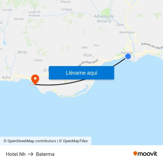 Hotel Nh to Balerma map