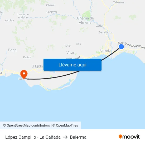 López Campillo - La Cañada to Balerma map