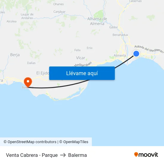 Venta Cabrera - Parque to Balerma map