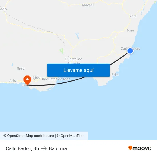 Calle Baden, 3b to Balerma map