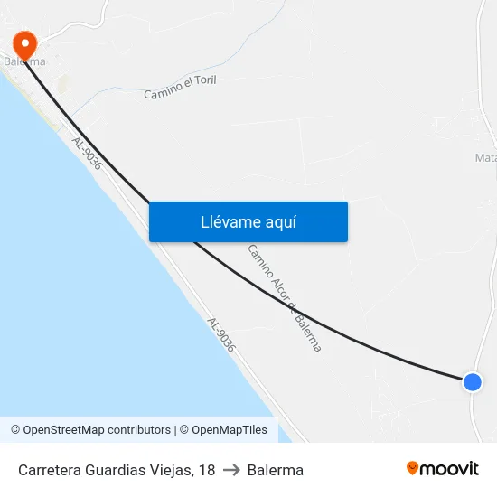 Carretera Guardias Viejas, 18 to Balerma map