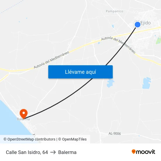 Calle San Isidro, 64 to Balerma map