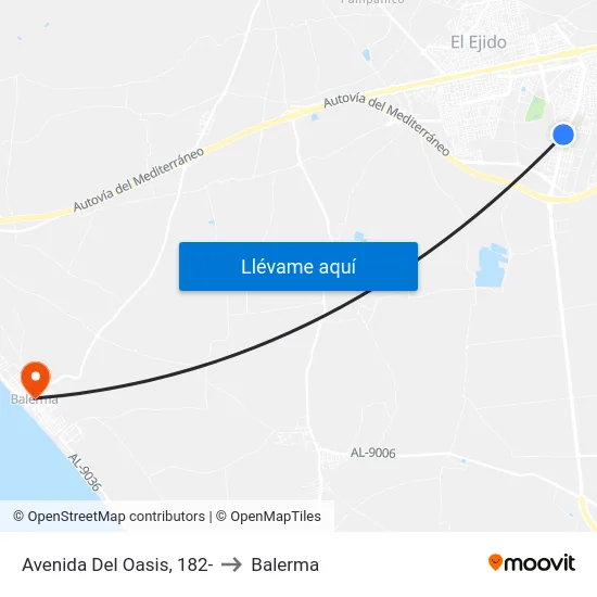 Avenida Del Oasis, 182- to Balerma map