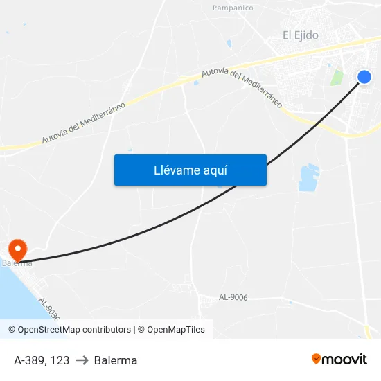 A-389, 123 to Balerma map